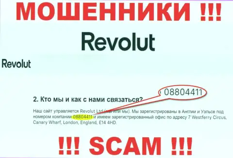 Будьте осторожны, наличие регистрационного номера у конторы Revolut (08804411) может оказаться заманухой
