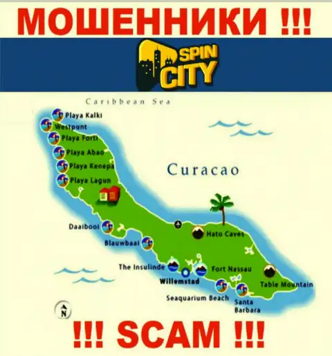Юридическое место базирования Спин Сити на территории - Curacao