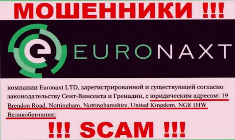 Юридический адрес конторы EuroNax у нее на web-сайте липовый - это ОДНОЗНАЧНО МОШЕННИКИ !