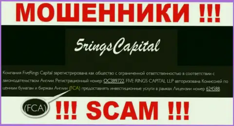 Не взаимодействуйте с FiveRings-Capital Com - промышляют под покровительством оффшорного регулятора - FCA