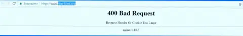 Официальный портал брокерской компании FIBO-forex Org некоторое количество суток недоступен и выдает - 400 Bad Request (ошибка)