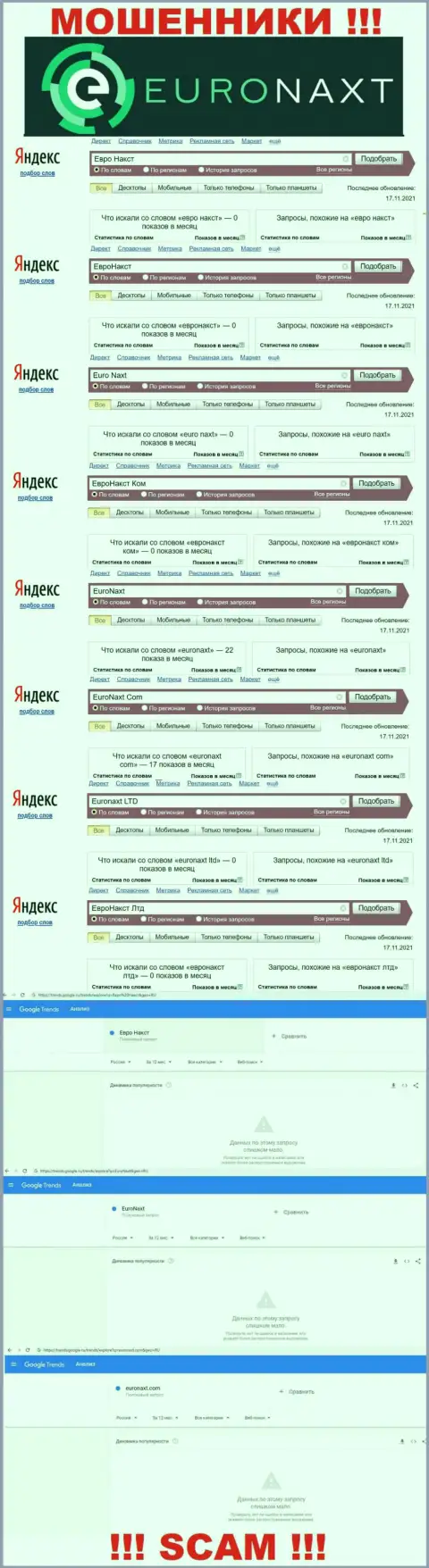 Онлайн-запросы по интернет мошенникам EuroNax