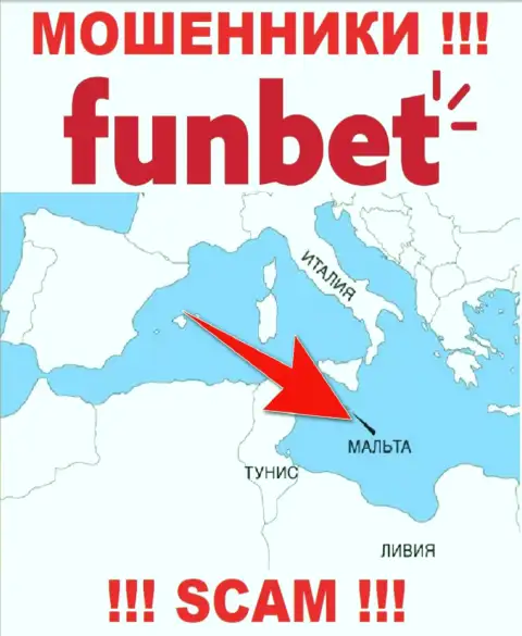 Компания Фун Бет - это интернет-мошенники, находятся на территории Мальта, а это оффшорная зона