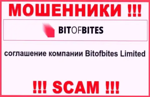 Юридическим лицом, владеющим мошенниками BitOfBites Com, является Bitofbites Limited