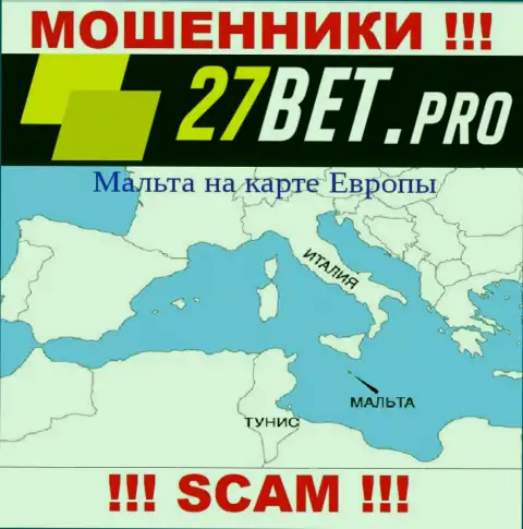 В компании 27Bet абсолютно спокойно оставляют без денег доверчивых людей, потому что базируются в офшорной зоне на территории - Мальта