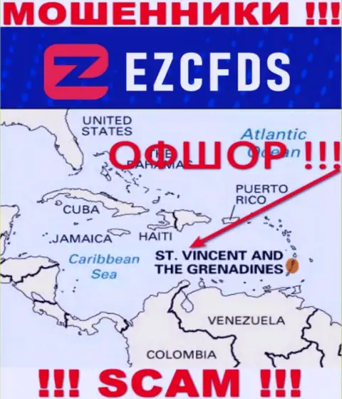 St. Vincent and the Grenadines - оффшорное место регистрации обманщиков ЕЗЦФДС, размещенное на их сайте