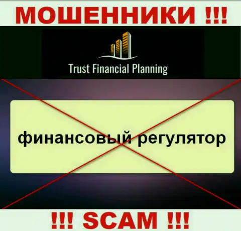 Инфу об регуляторе организации Trust-Financial-Planning Com не найти ни на их сайте, ни в интернете